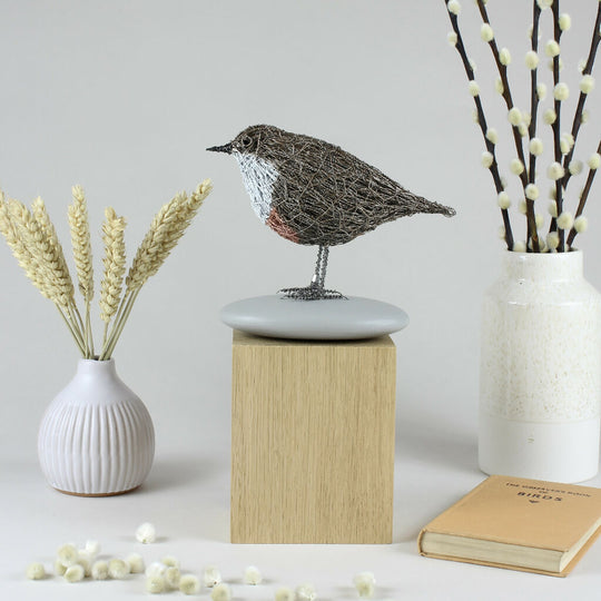 Dipper Wire Bird Sculpture