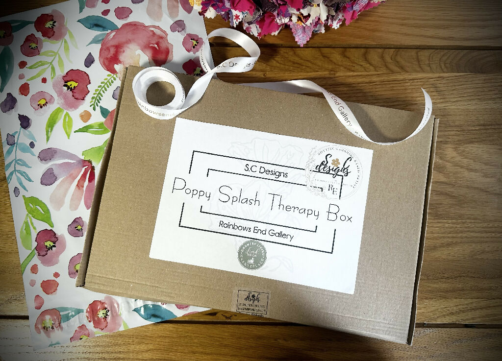 'Poppy Splash' Art Therapy Box Kit - with video tutorial