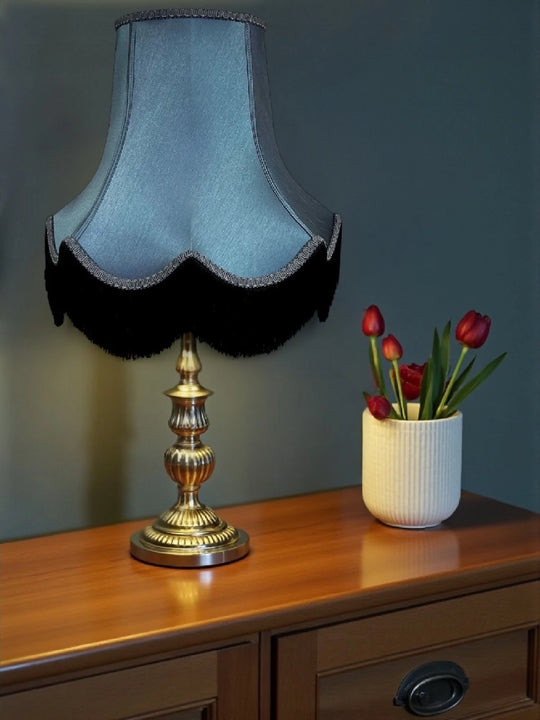 Slate blue fabric lampshades - Available in 8 sizes