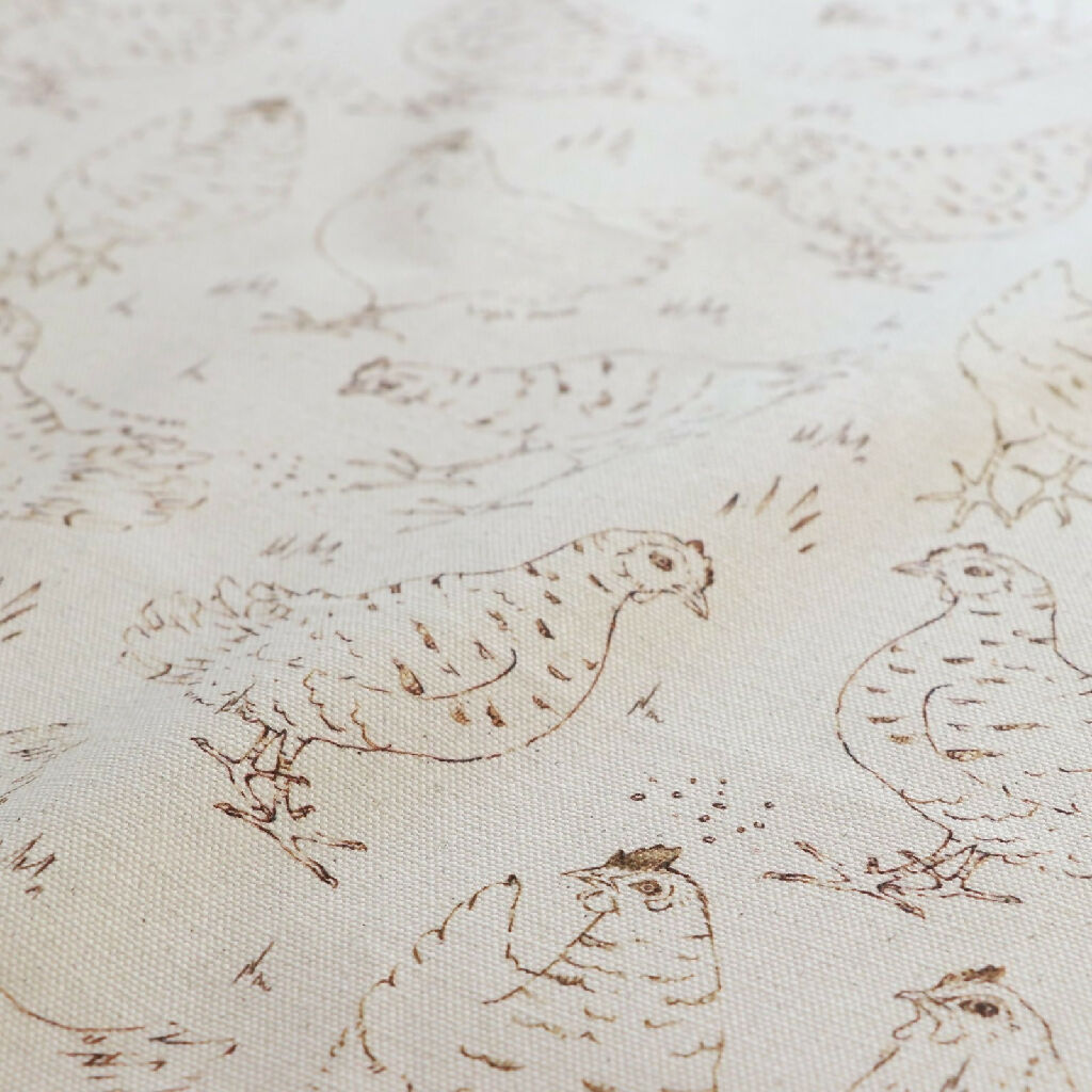 Natural Organic Linear Hen Soft Furnishing Fabric