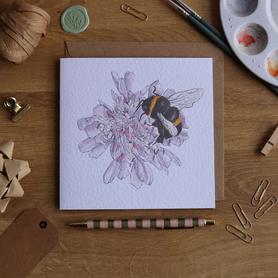 Floral Bee Greeting Card