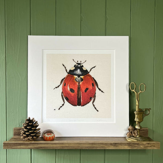 Limited Edition Fine Art Print ‘Seven Spot Ladybird’ Embroidery