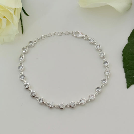 Cubic Zirconia Tennis Bracelet in Sterling Silver