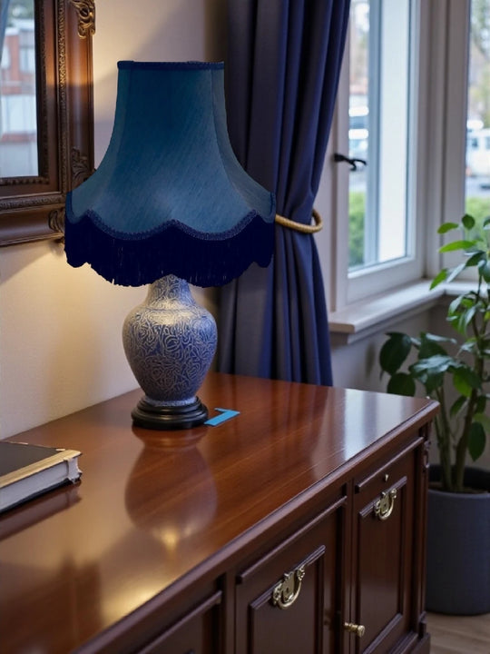 Navy blue fabric lampshades - Available in 8 sizes