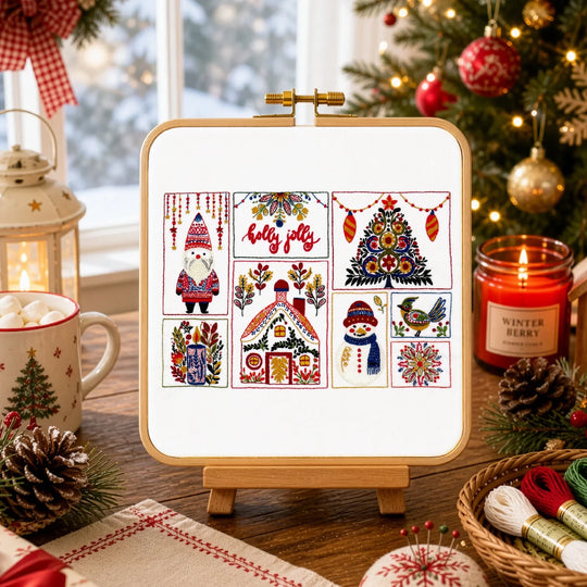 Christmas Folk Festive Hand Embroidery Kit