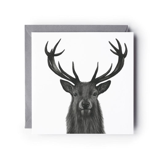 Hadar the Stag Hand Drawn Greeting Card – Majestic Wildlife Art for Nature and Countryside Lovers