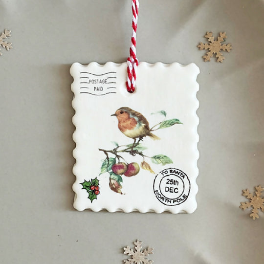 Porcelain Christmas Stamp Decoration