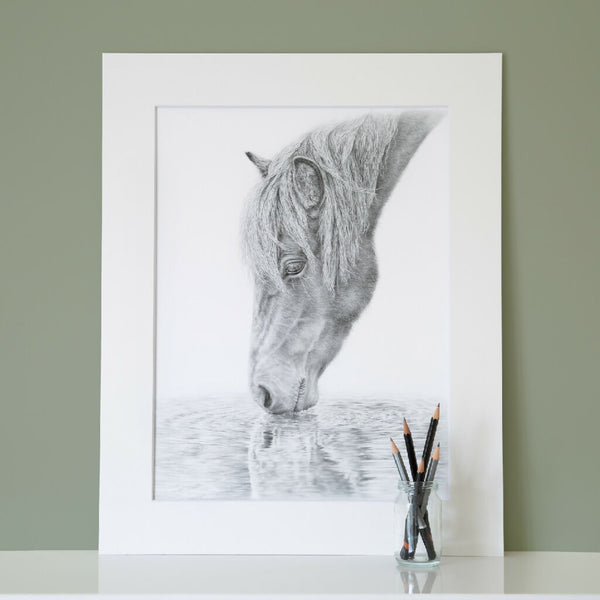 Reflection| Signed limited edition print| Monochrome graphite pencil
