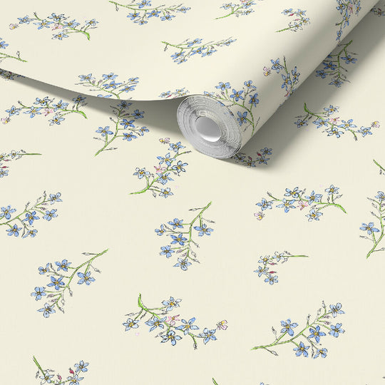 Forget-Me-Not Sustainable Wallpaper: Two Colour Options