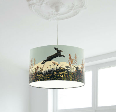 'Jumping for Joy' Hare Illustrative Lampshade