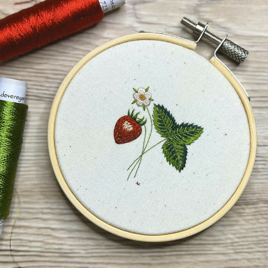 Strawberry Plant Silk Shading Embroidery Kit