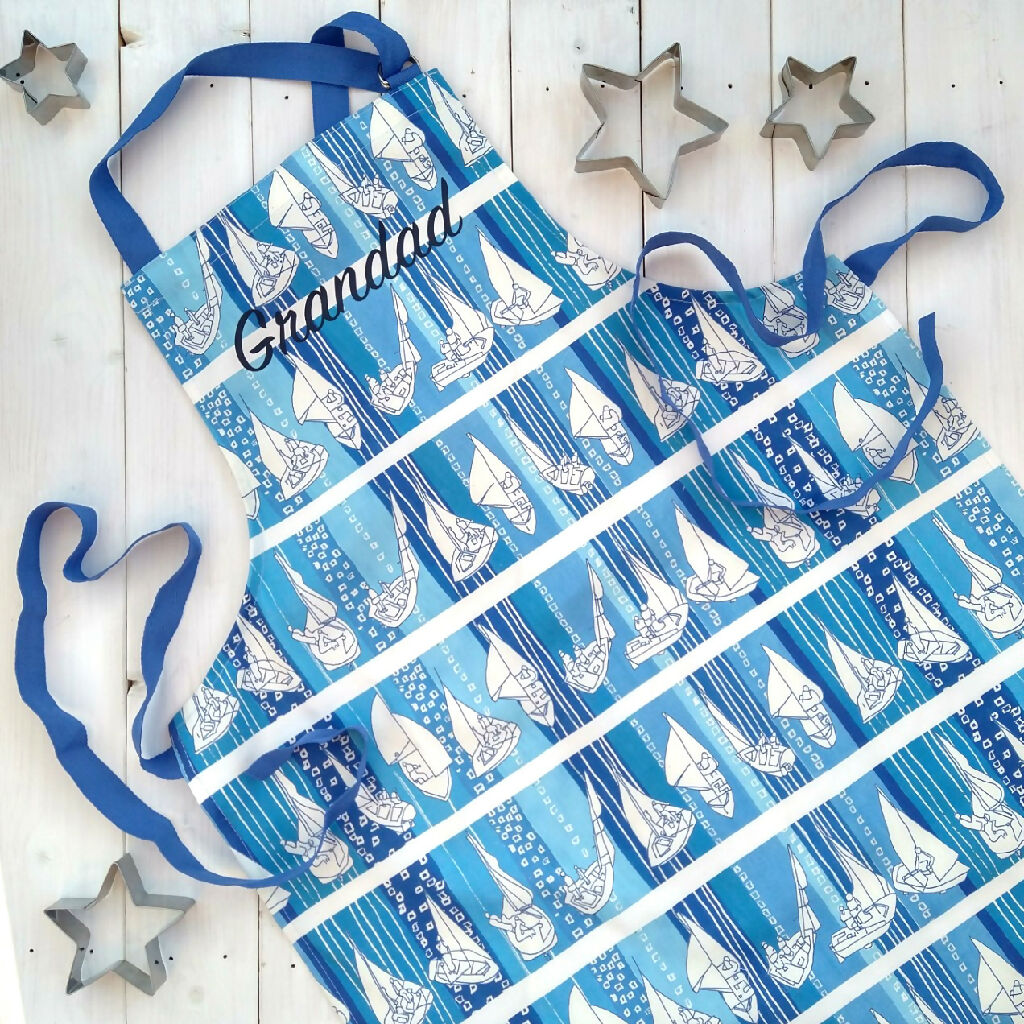 Personalised 'Sailing' Cotton Adults Apron
