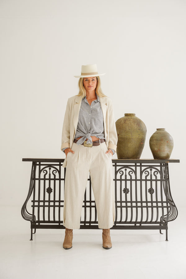 Callie Linen Tapered Trousers by Just Cruizin Clothing