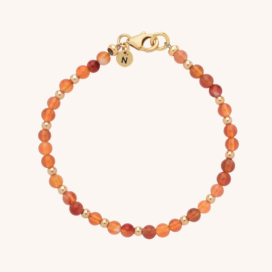 Carnelian Jewel Bead Birthstone Bracelet - July