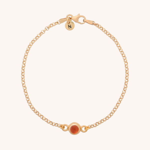 Carnelian Birthstone Gem Dot Bracelet - July