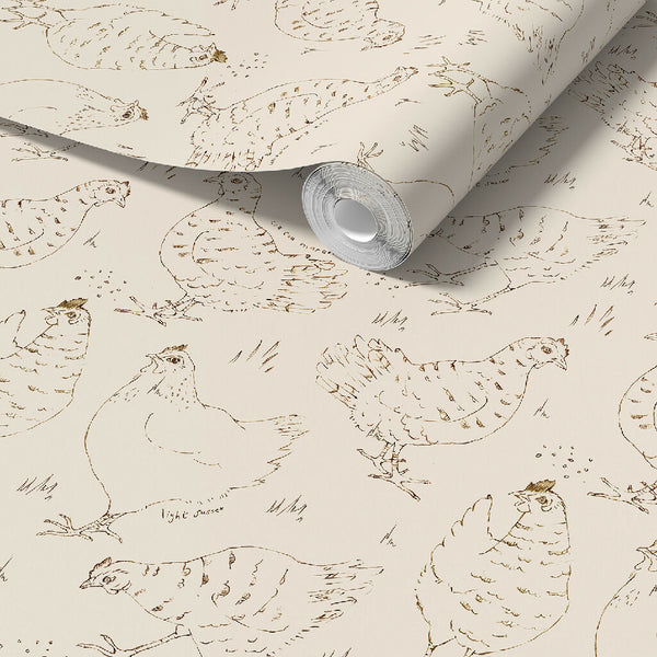 Hen wallpaper eco roll