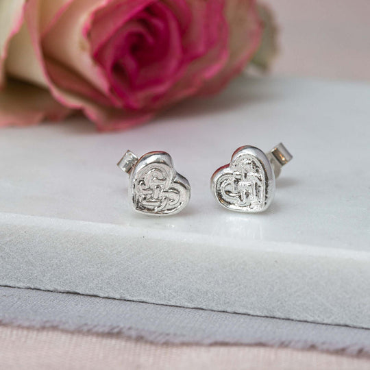 Celtic Knot Design in a Heart Earrings