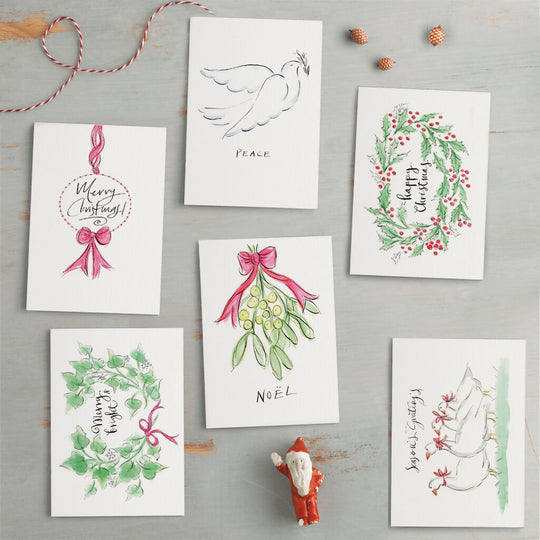 'Christmas Cards' Mixed Pack Of 6