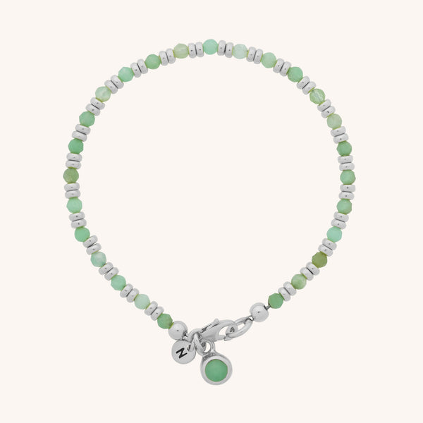 Chrysoprase Linear Birthstone Bracelet - May