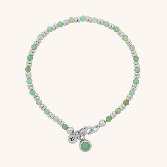 Chrysoprase Linear Birthstone Bracelet - May