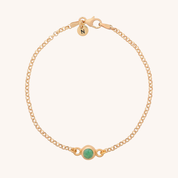 Chrysoprase Birthstone Gem Dot Bracelet - May