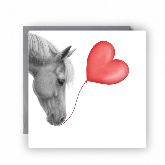 Heart of the Stable: Horse Heart Greeting Card for Equestrian Lovers