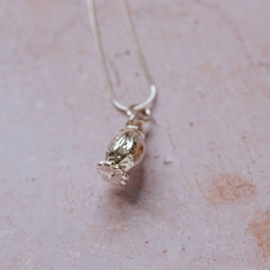 Poppy Seed Head Pendant Necklace