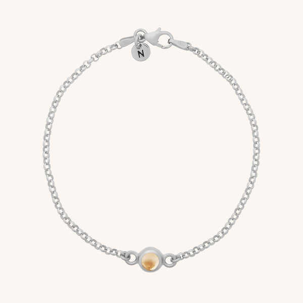Citrine Birthstone Gem Dot Bracelet - November