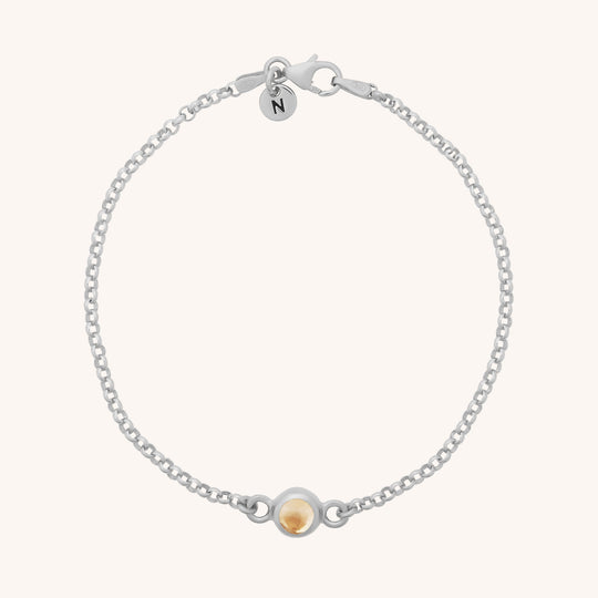 Citrine Birthstone Gem Dot Bracelet - November