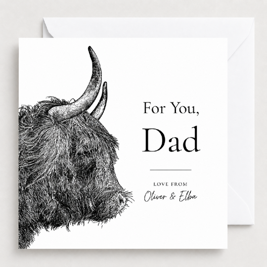 Personalised Highland Cow Father's Day Card