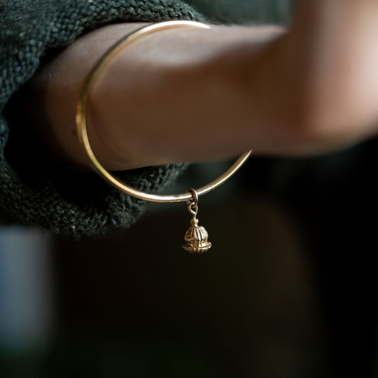 Gold Small Poppy Ashes Bangle
