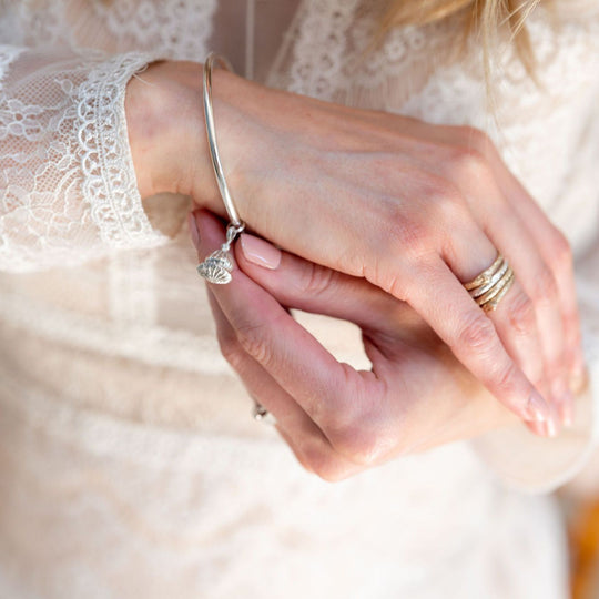Silver Small Poppy Seed Ashes Bangle