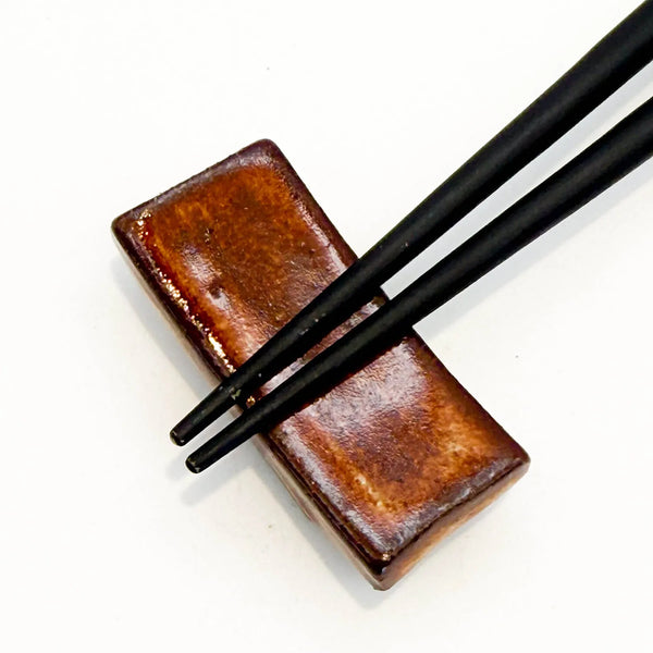 Chopstick rest burnt sienna with chopsticks