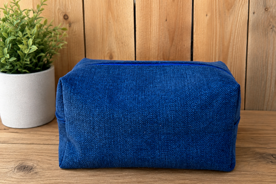 Handmade Navy Wash Bag – Travel Toiletries Organizer