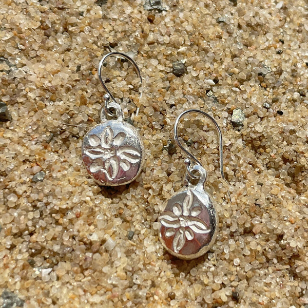 Sand Dollar inspired Sterling Silver Earrings