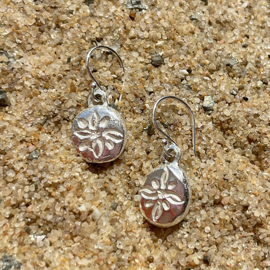 Sand Dollar inspired Sterling Silver Earrings