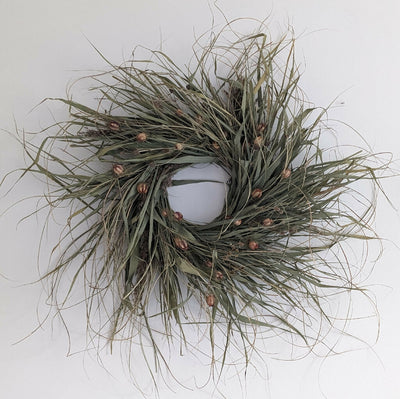 Extra Large Wreath from Reed Grass, Nigella and Pampas Leaves