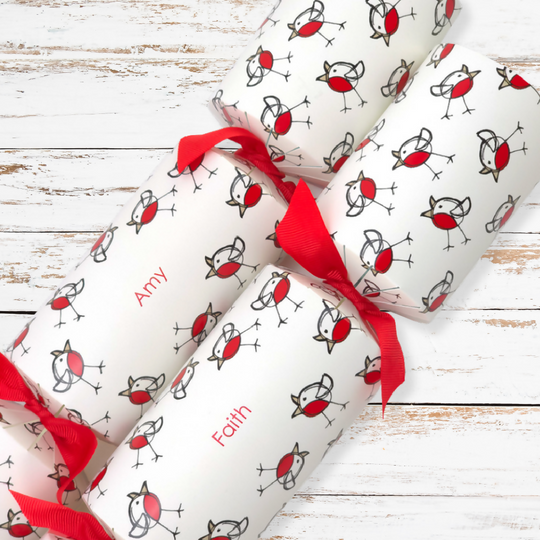 Personalised Cracker Making Craft Kit | Chirpy Robin | Makes 4 or 6 Crackers