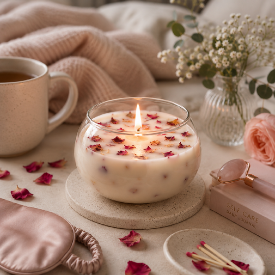 White Rose Scented Bowl Candle