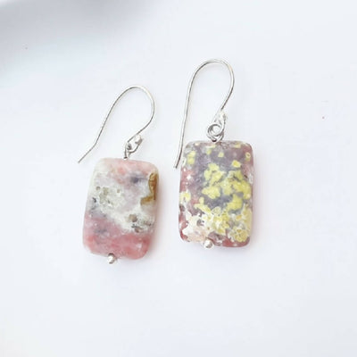 Pink Thulite Sterling Silver Earrings