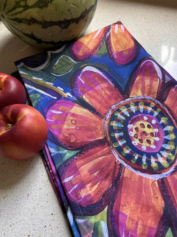 Jewel Garden tea towel