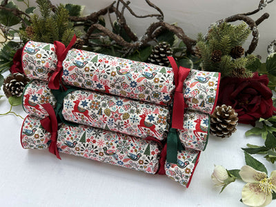 Liberty Print Fabric Christmas Crackers: Eco Reusable Holiday Decor