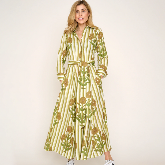 Cotton Marigold Dress in Khaki