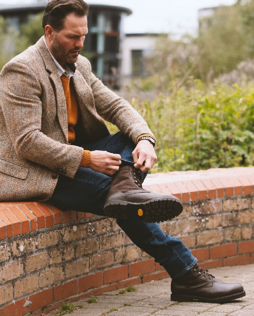 Men's Harrier Country, Hiking and Safari Boot in Chestnut Leather & Suede