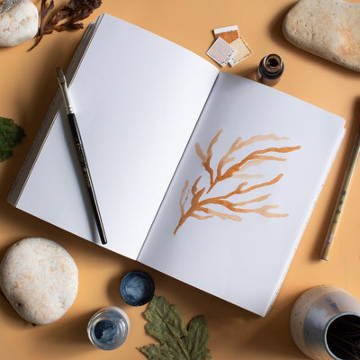 Seaweed Paper A5 Journal - Seaweed Drift Natural