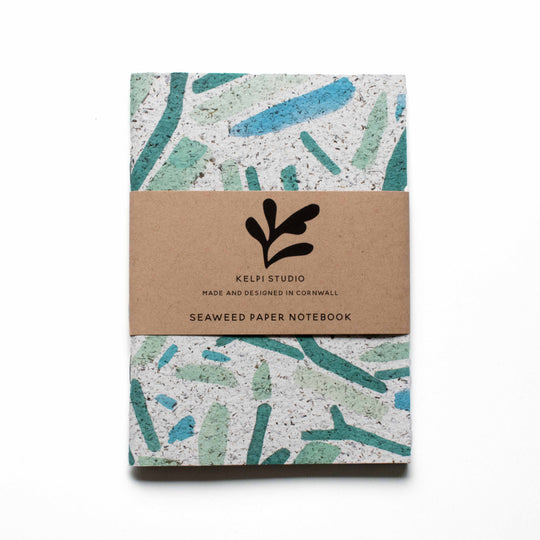 Lined Seaweed Paper A6 Notebook - Sea Sprigs Jade