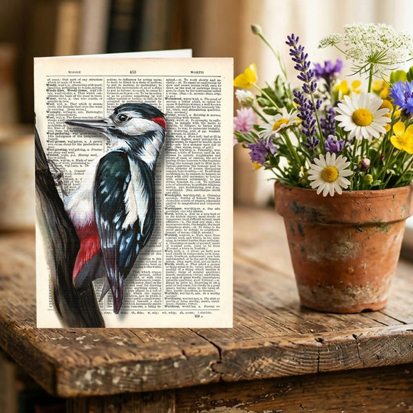 Woody - A5 Woodpecker Greeting Card
