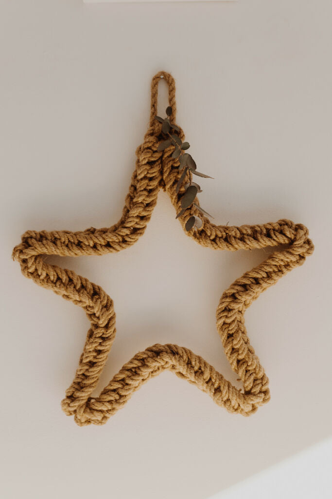 25cm Jute Christmas Star Wreath