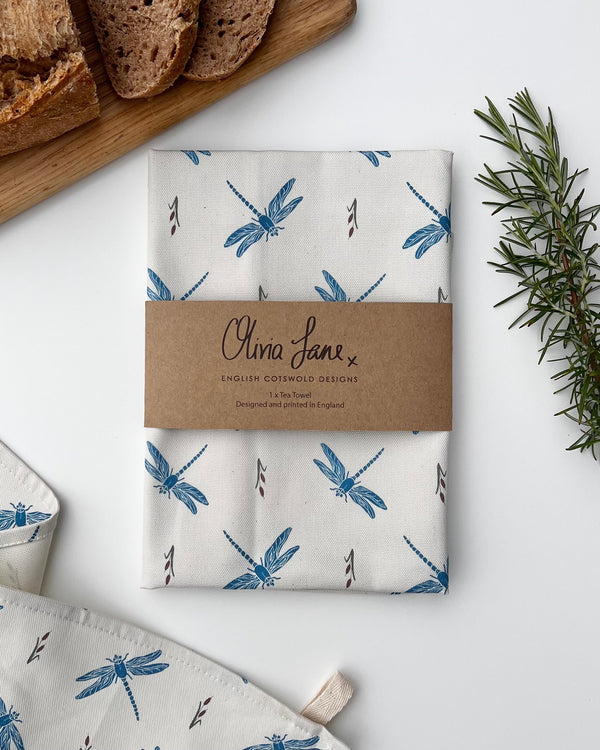 Tea Towel - 'Dancing with wings' Dragonfly