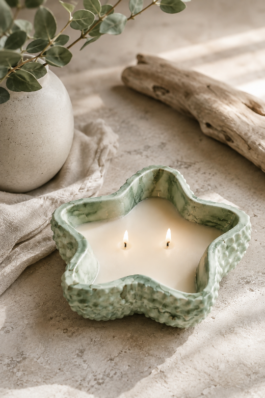 Handmade Eco Resin Starfish Trinket Dish or Candle with choice of colour and scent